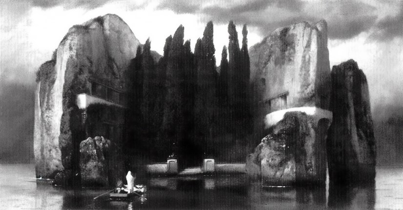 Tableau Toile 'L'île Des Morts' D'Arnold Böcklin - 60x90 Cm - Impression Artistique - Décoration Murale Salon Chambre